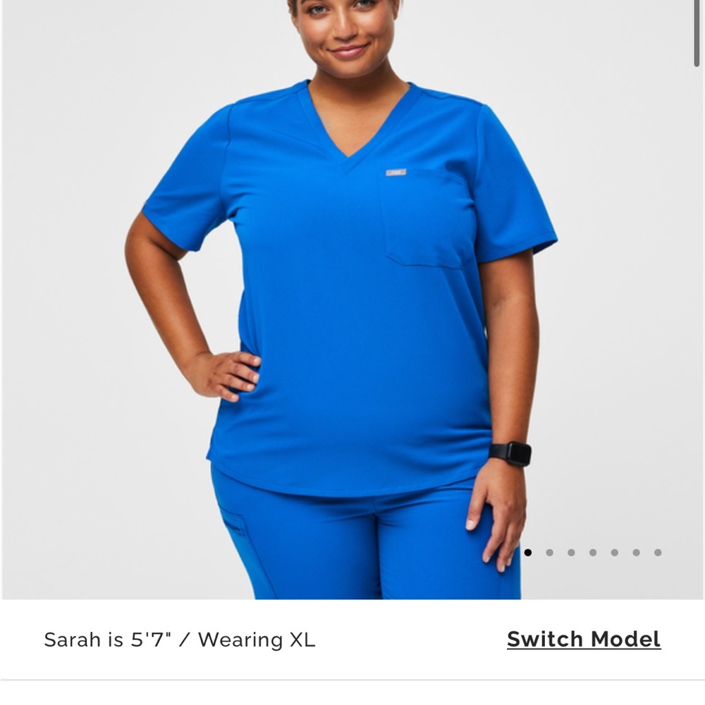 Royal Blue Figs Catarina One Pocket Scrub Top